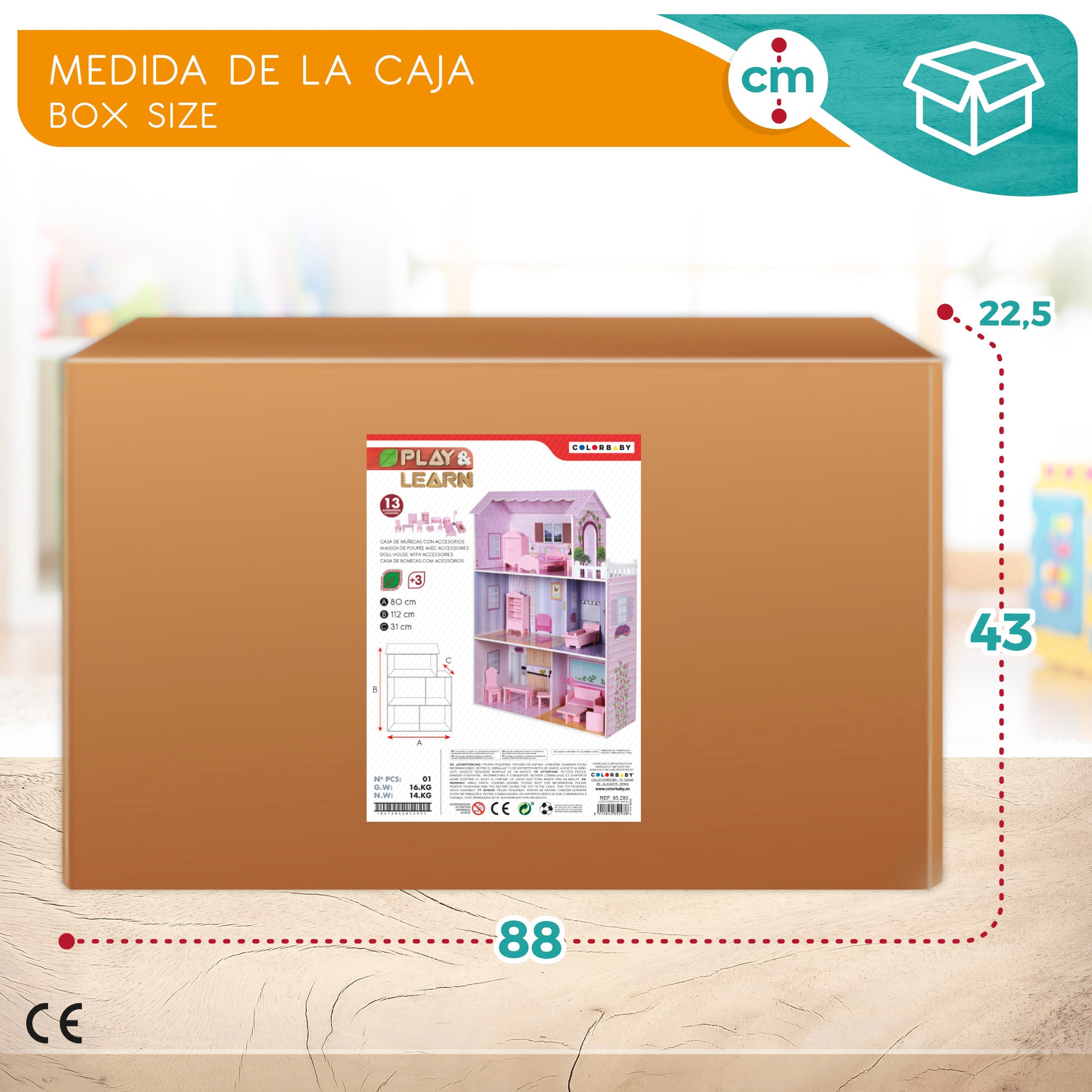 WOOMAX Casa de muñecas de madera