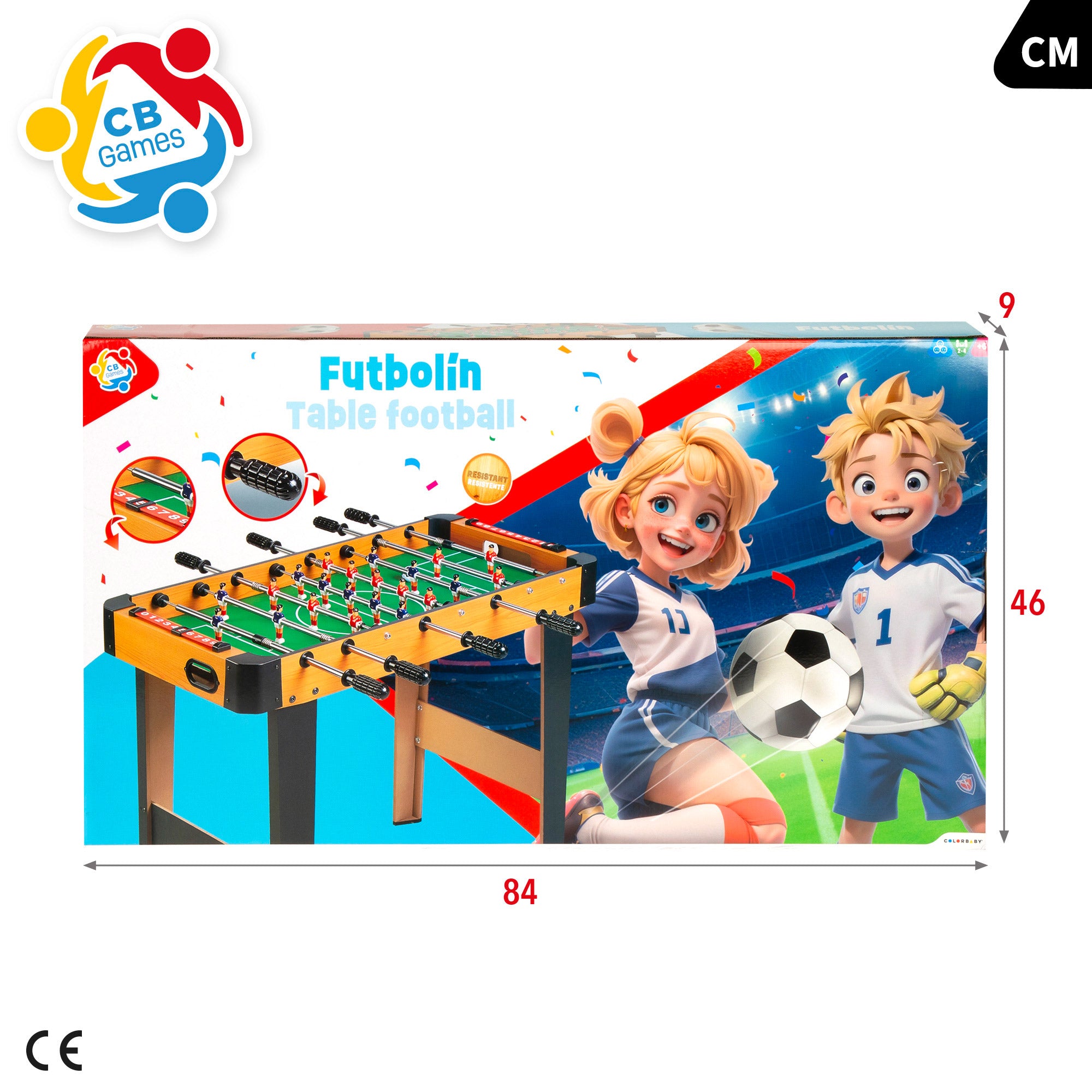 Futbolín de madera con patas 91x46x65 cm CB Games