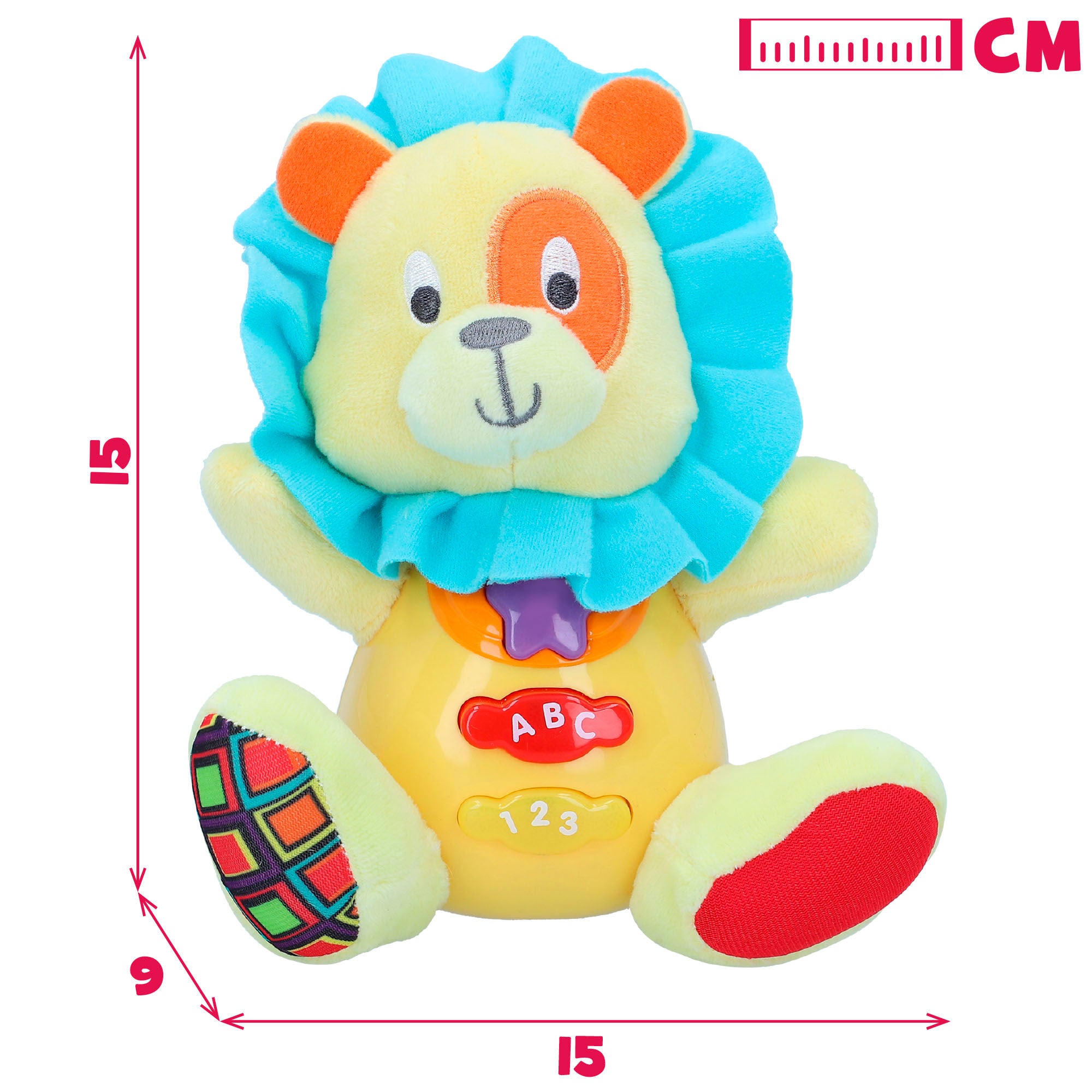 Winfun Peluche león para bebé con luz y sonido en español