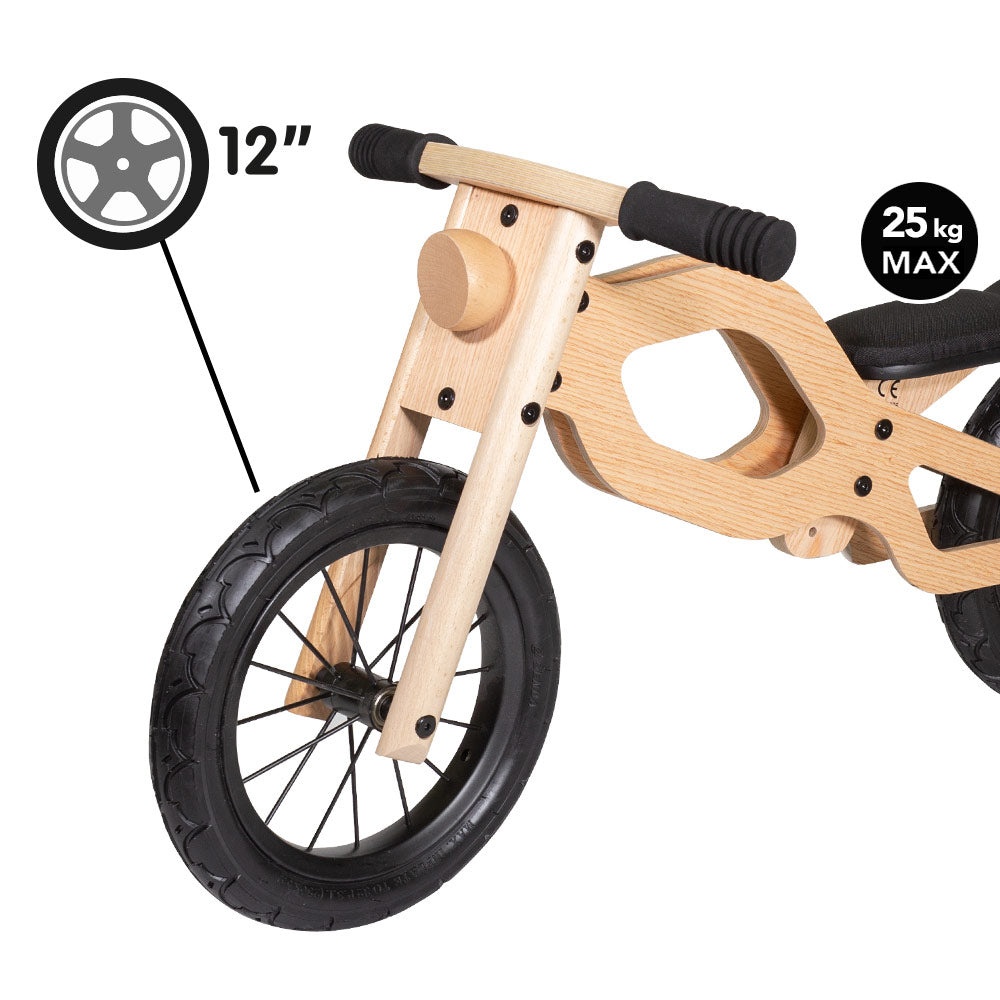 WOOMAX Bici de madera sin pedales clásica