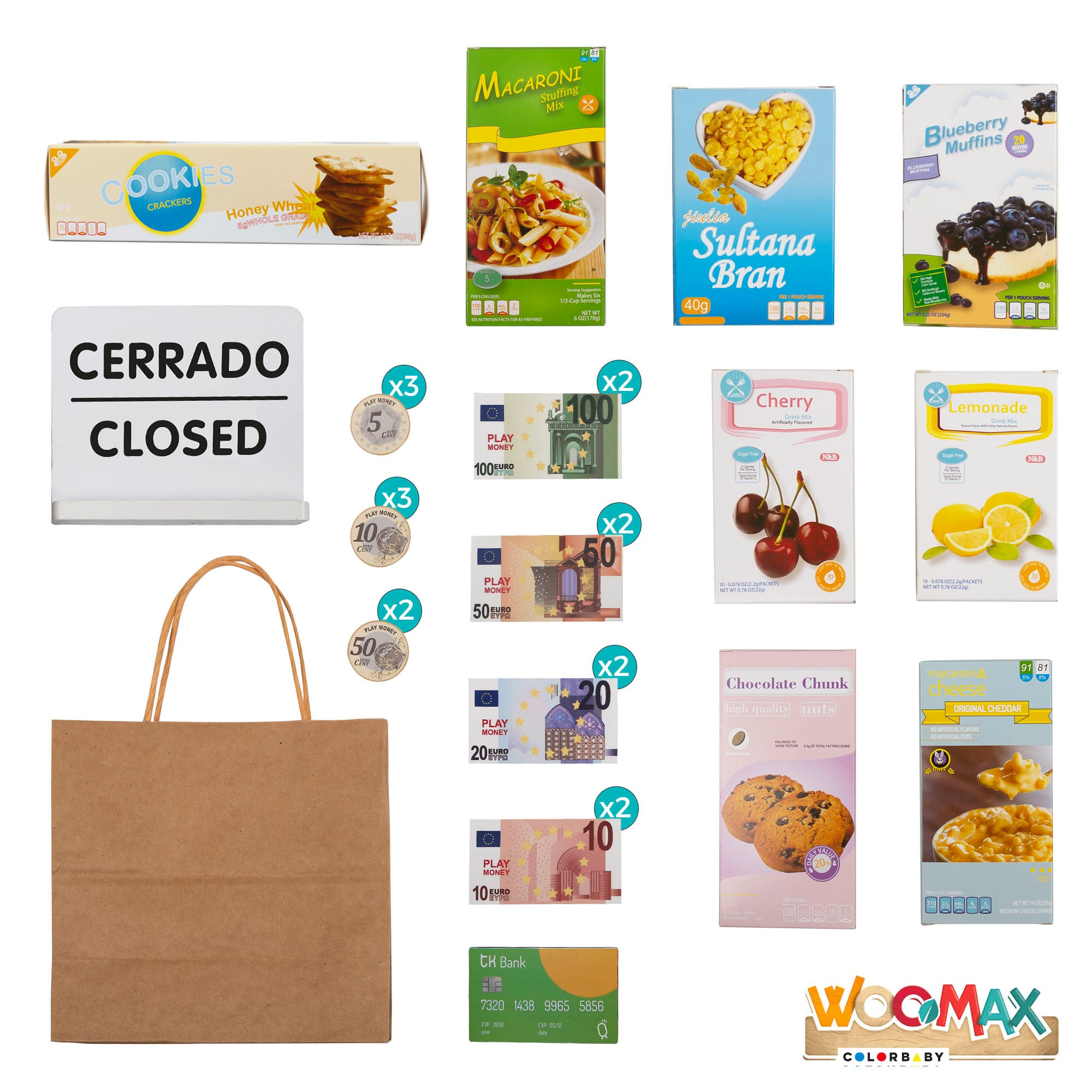 WOOMAX Supermercado madera  juguete con accesorios