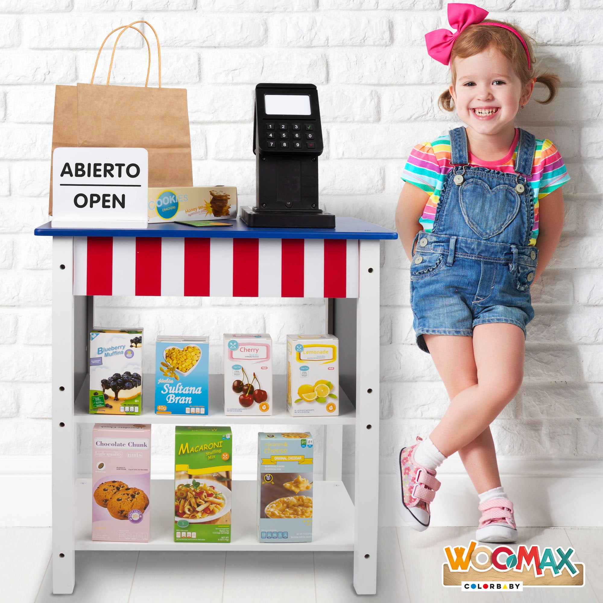 WOOMAX Supermercado madera  juguete con accesorios
