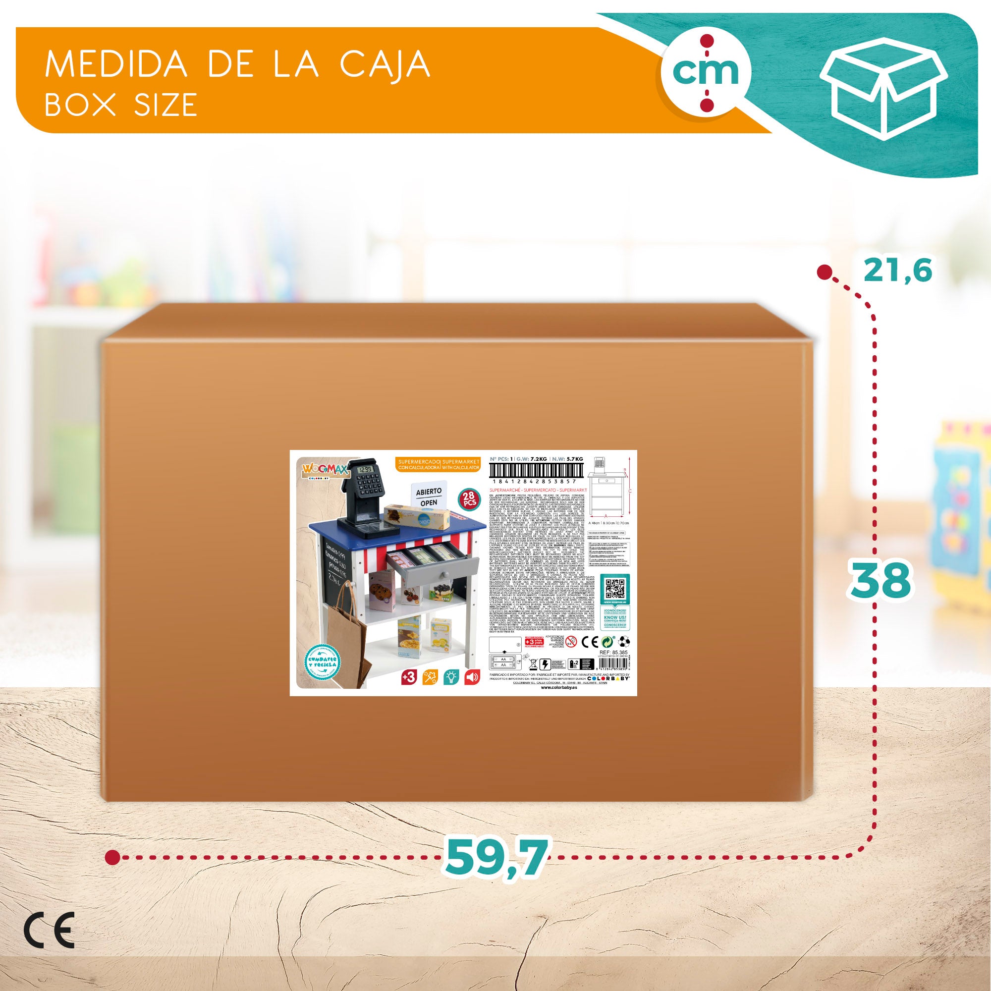 WOOMAX Supermercado madera  juguete con accesorios