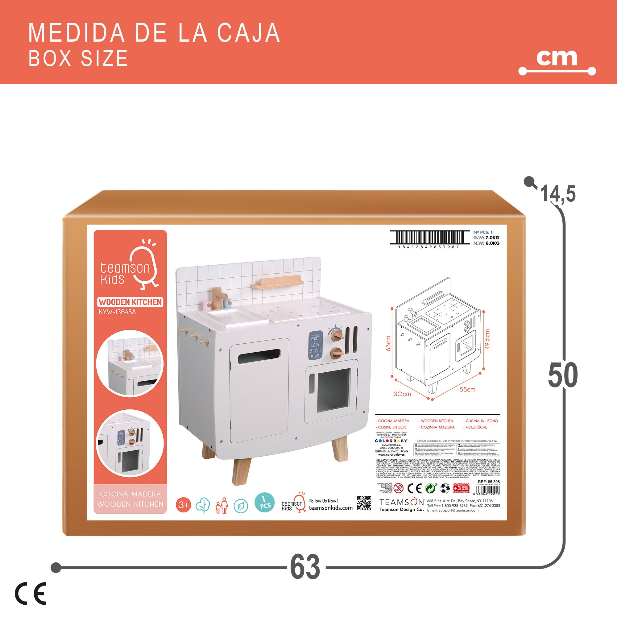 Teamson Cocina de madera de juguete estilo retro