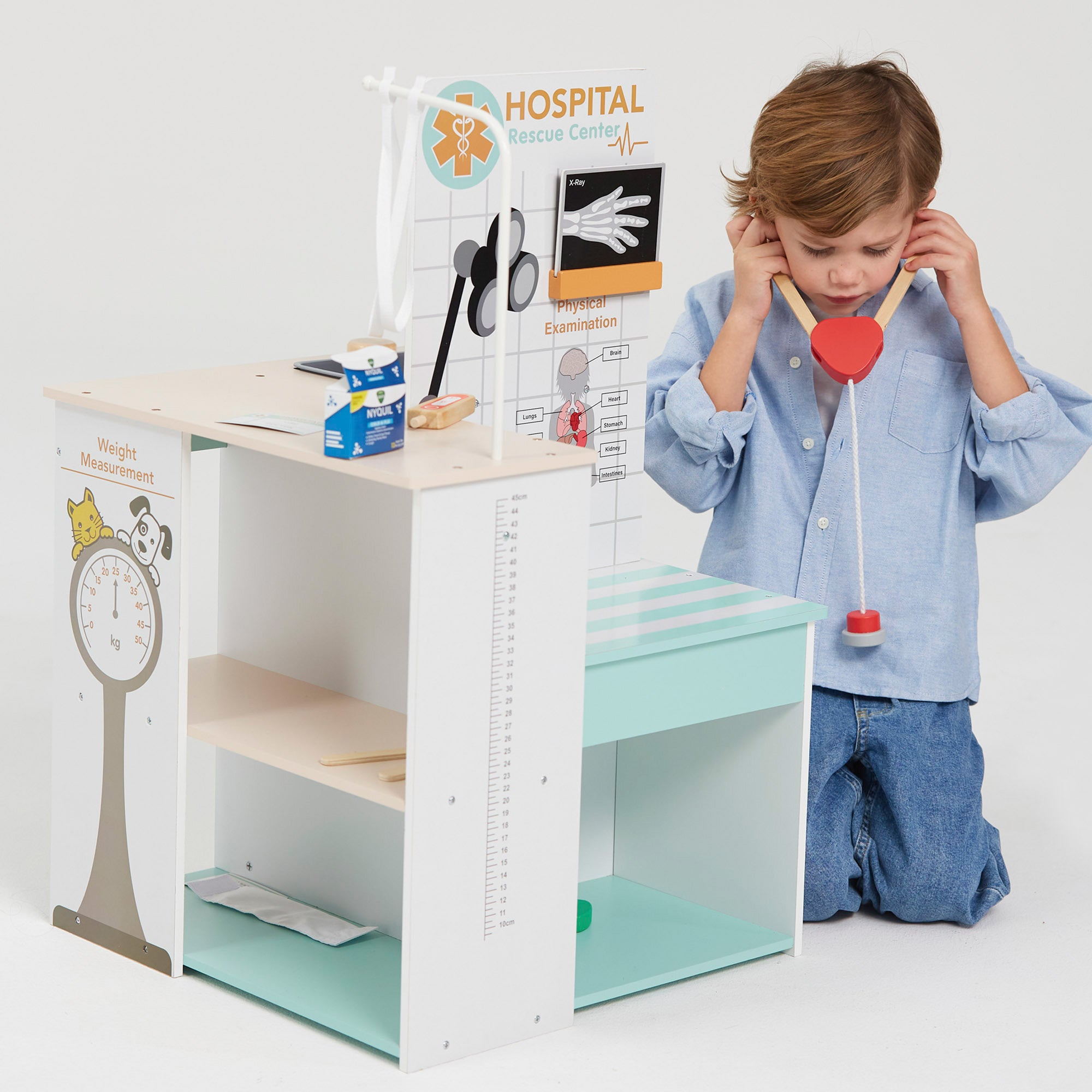 Hospital de Brinquedo de Madeira 3 em 1 Teamson