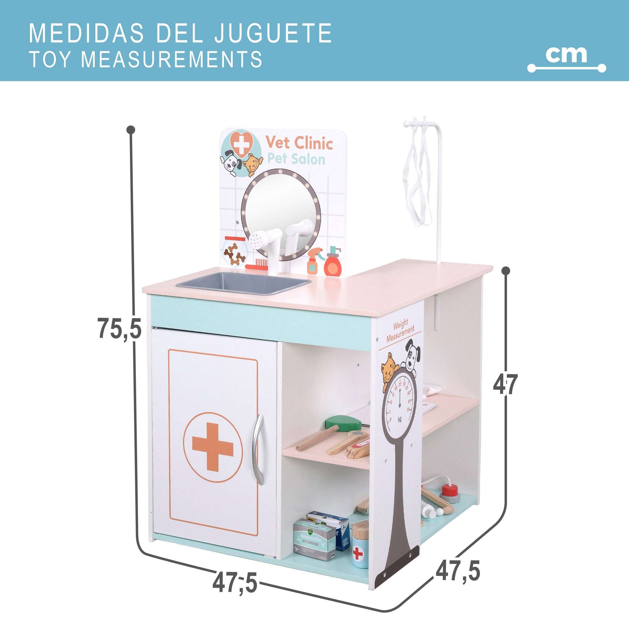 Hospital de Brinquedo de Madeira 3 em 1 Teamson