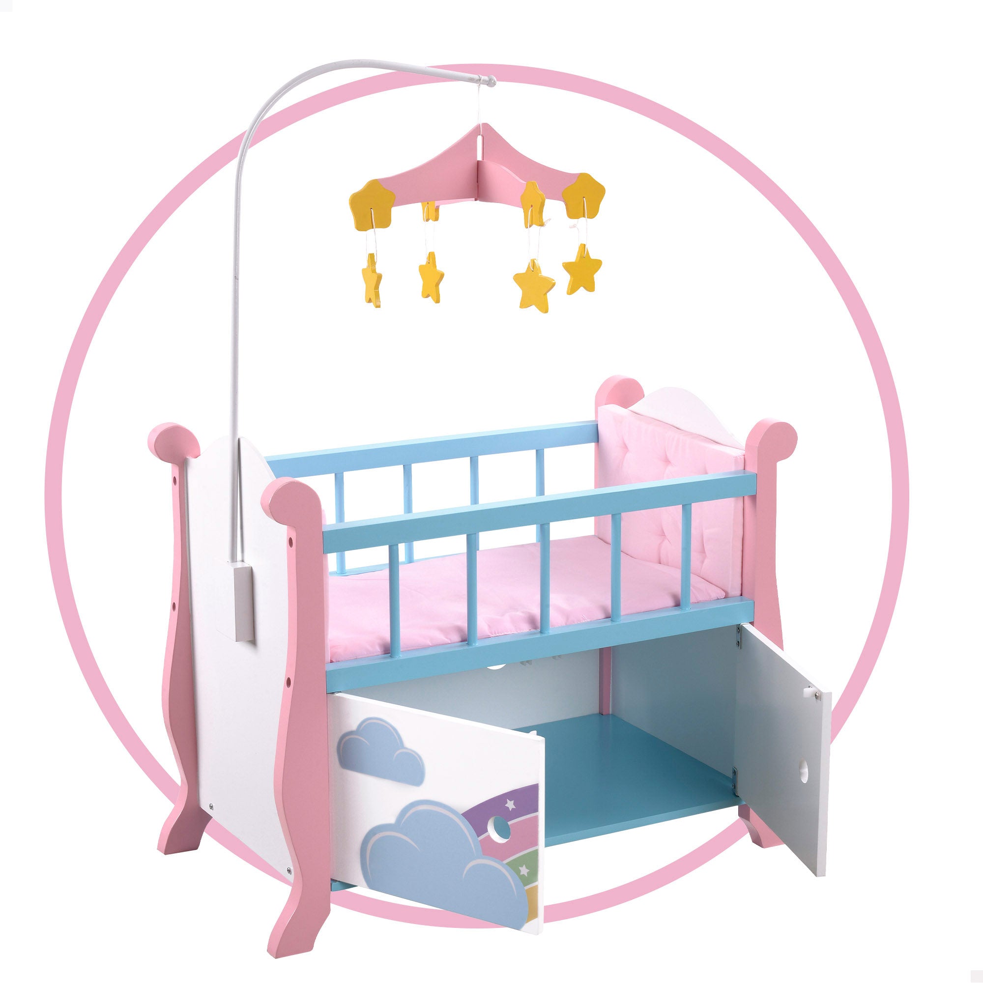 Teamson Cuna para muñecas de madera