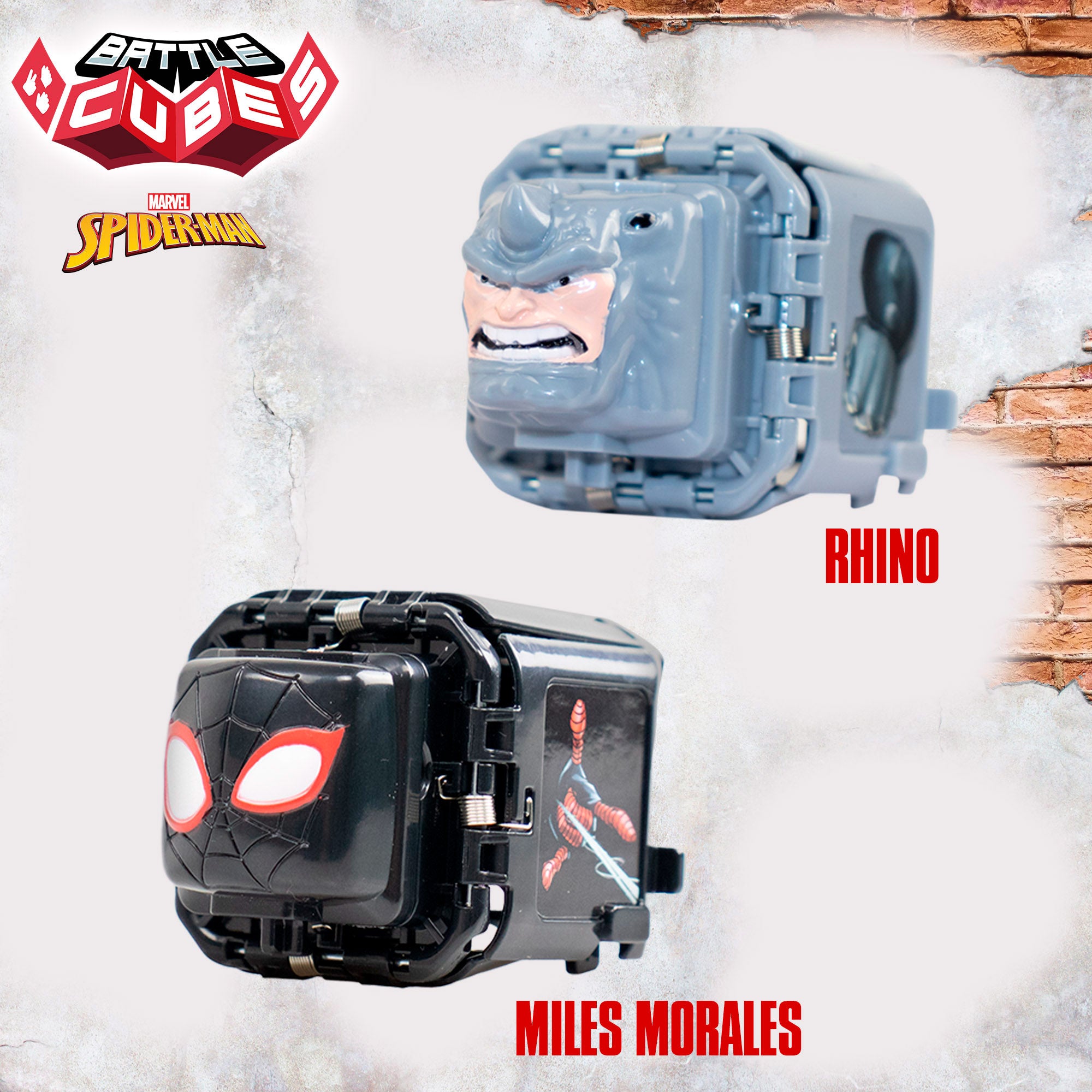 Battle Cubes Marvel Spider-Man Set Miles Morales + Rhino