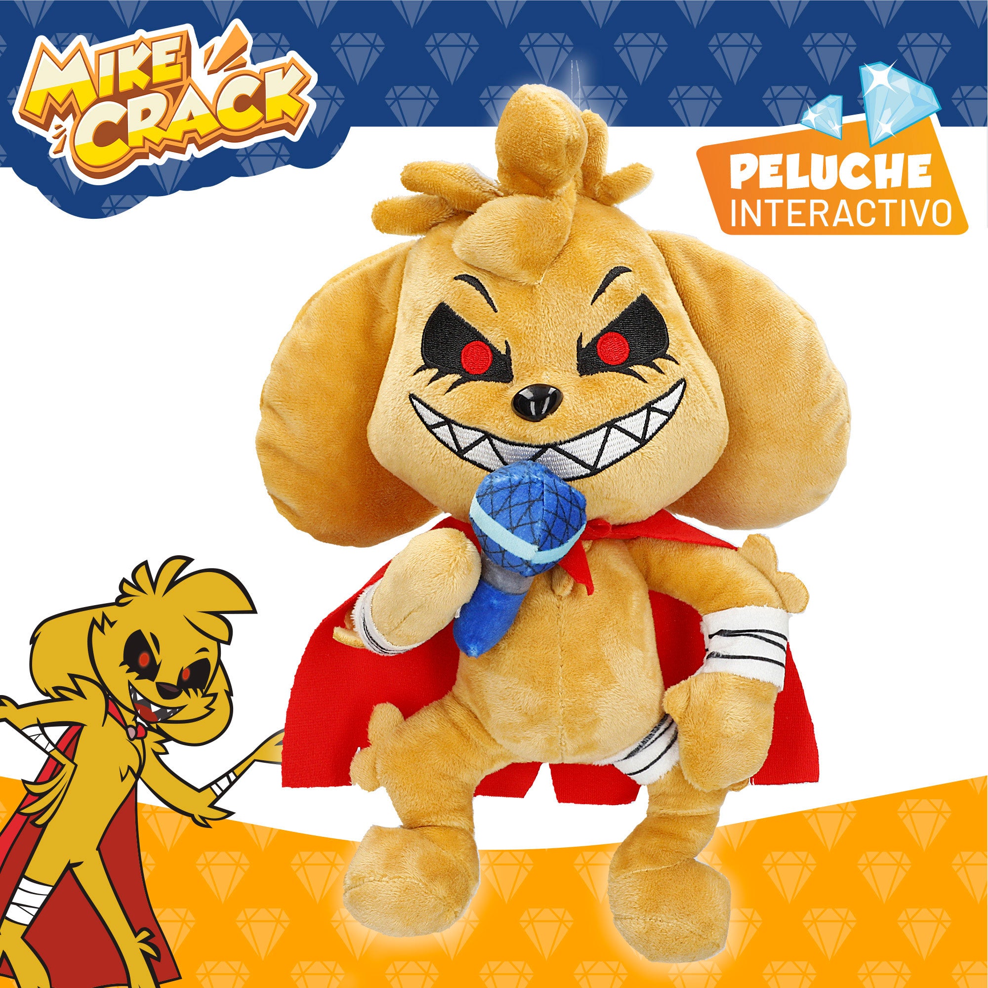 Mikecrack Peluche oficial perro Mike.Exe "Canto y repito lo que dices"