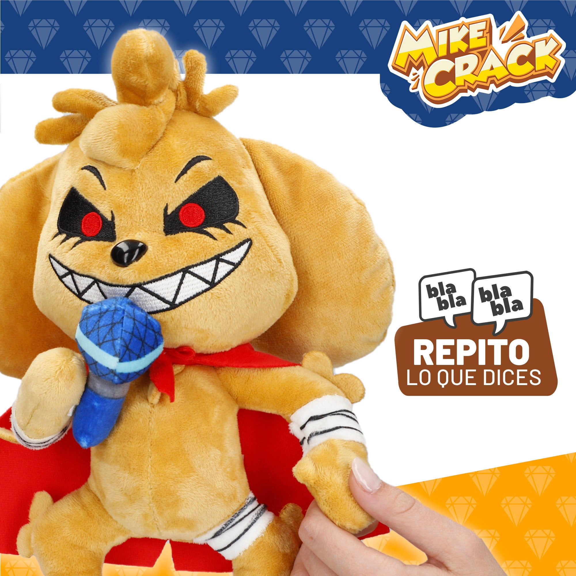 Mikecrack Peluche oficial perro Mike.Exe "Canto y repito lo que dices"