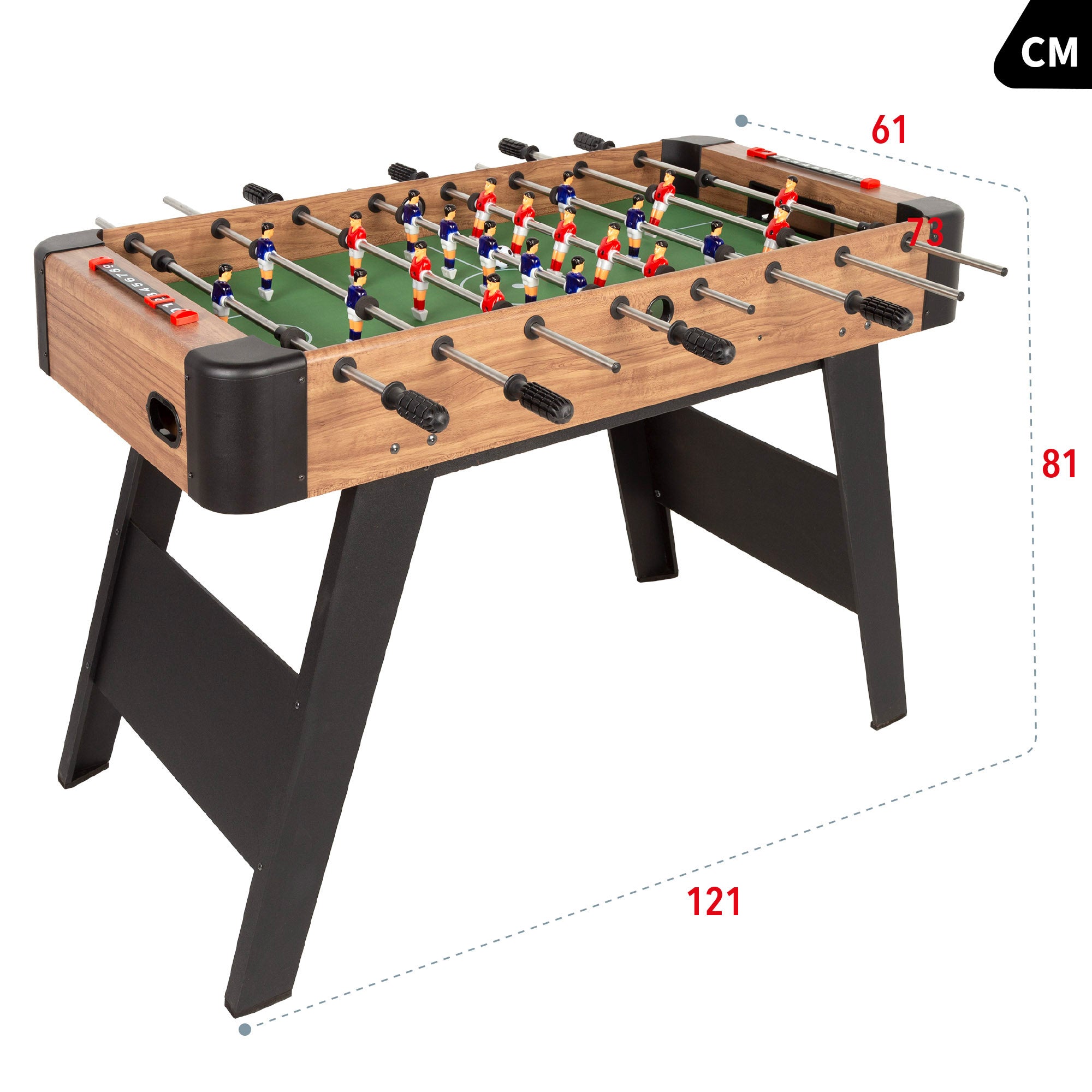 Futbolín de madera con patas 121x61x81 cm CB Games