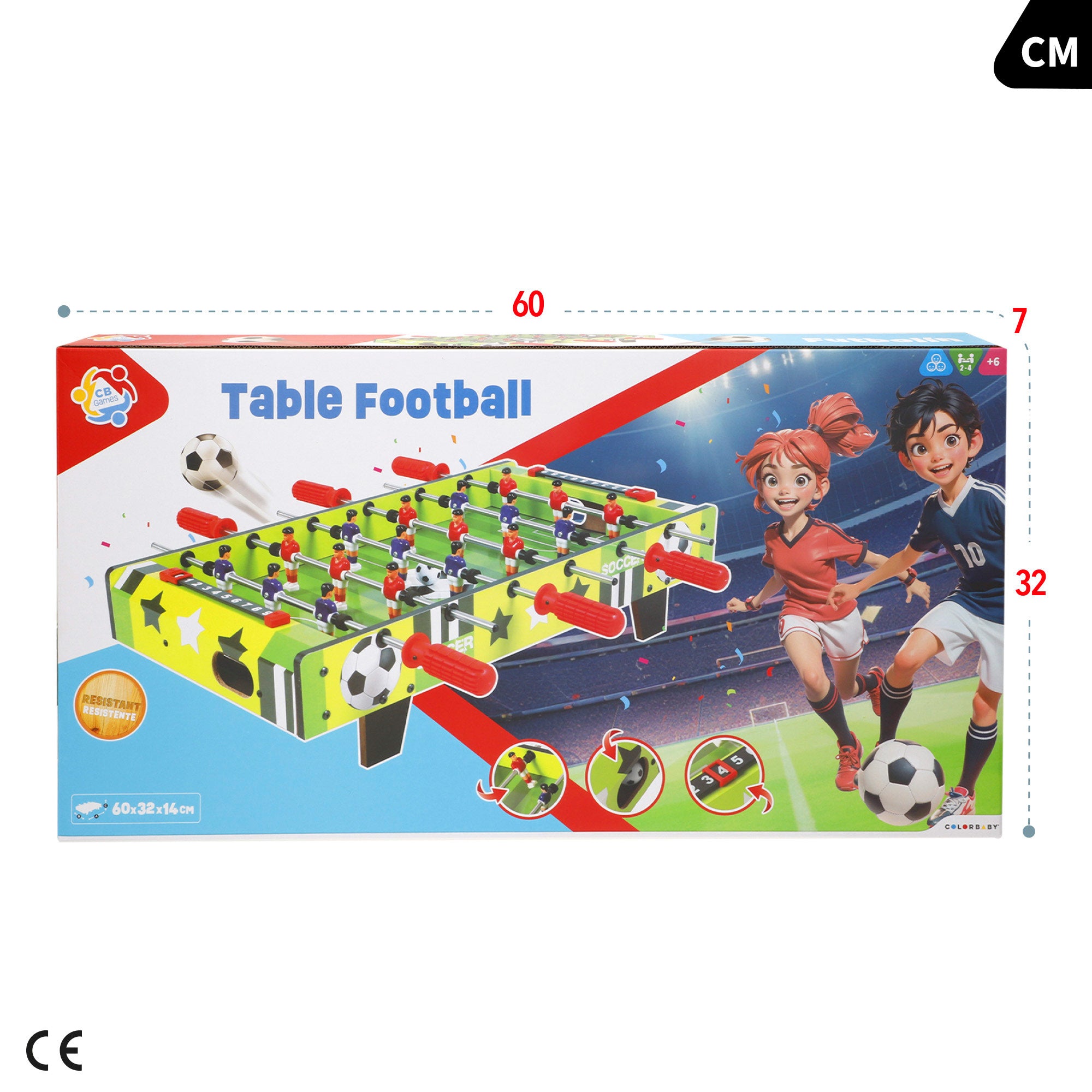 Mesa de matraquilhos em madeira 60x32x14 cm CB Games