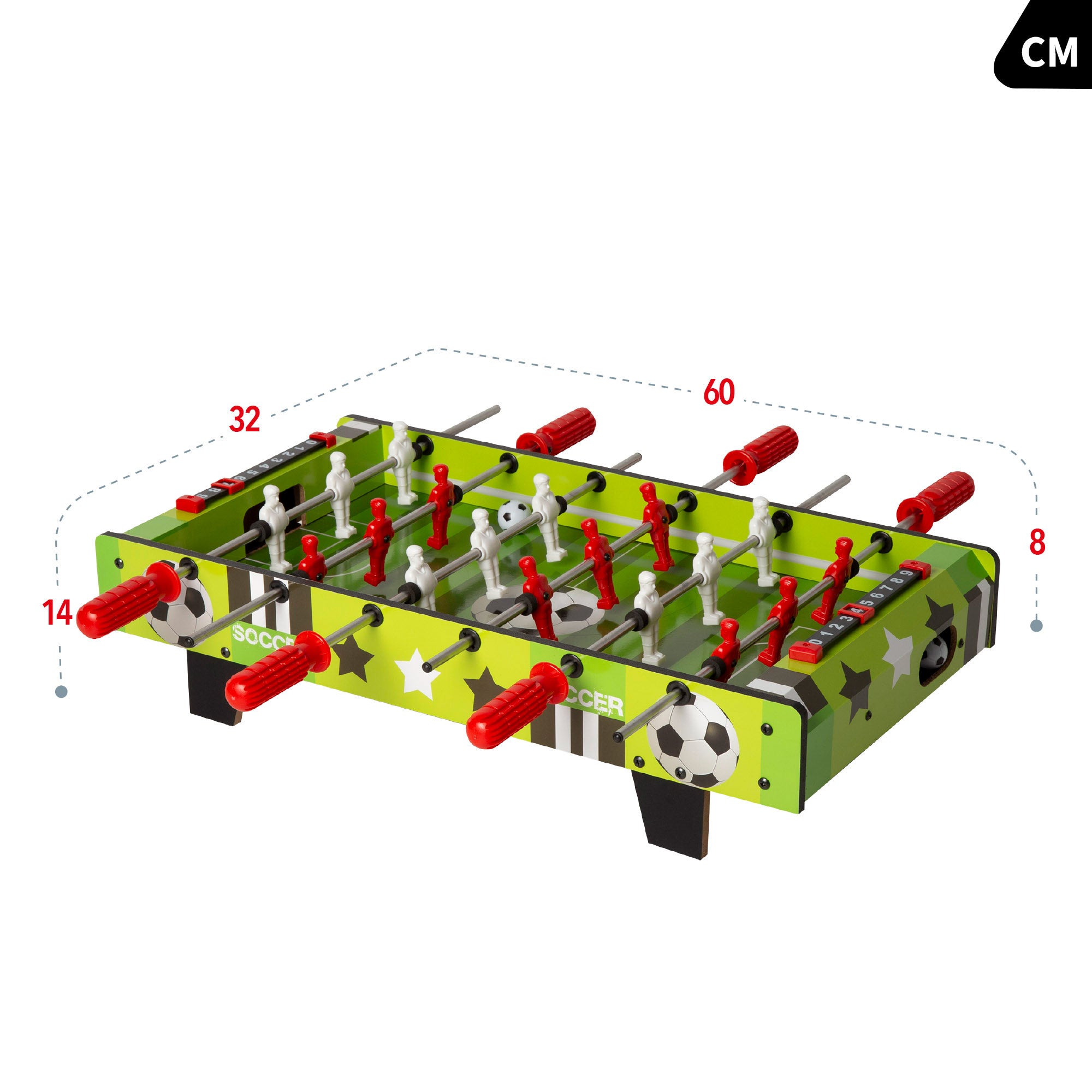 Futbolín de mesa madera con luces 60x32x14 cm CB Games