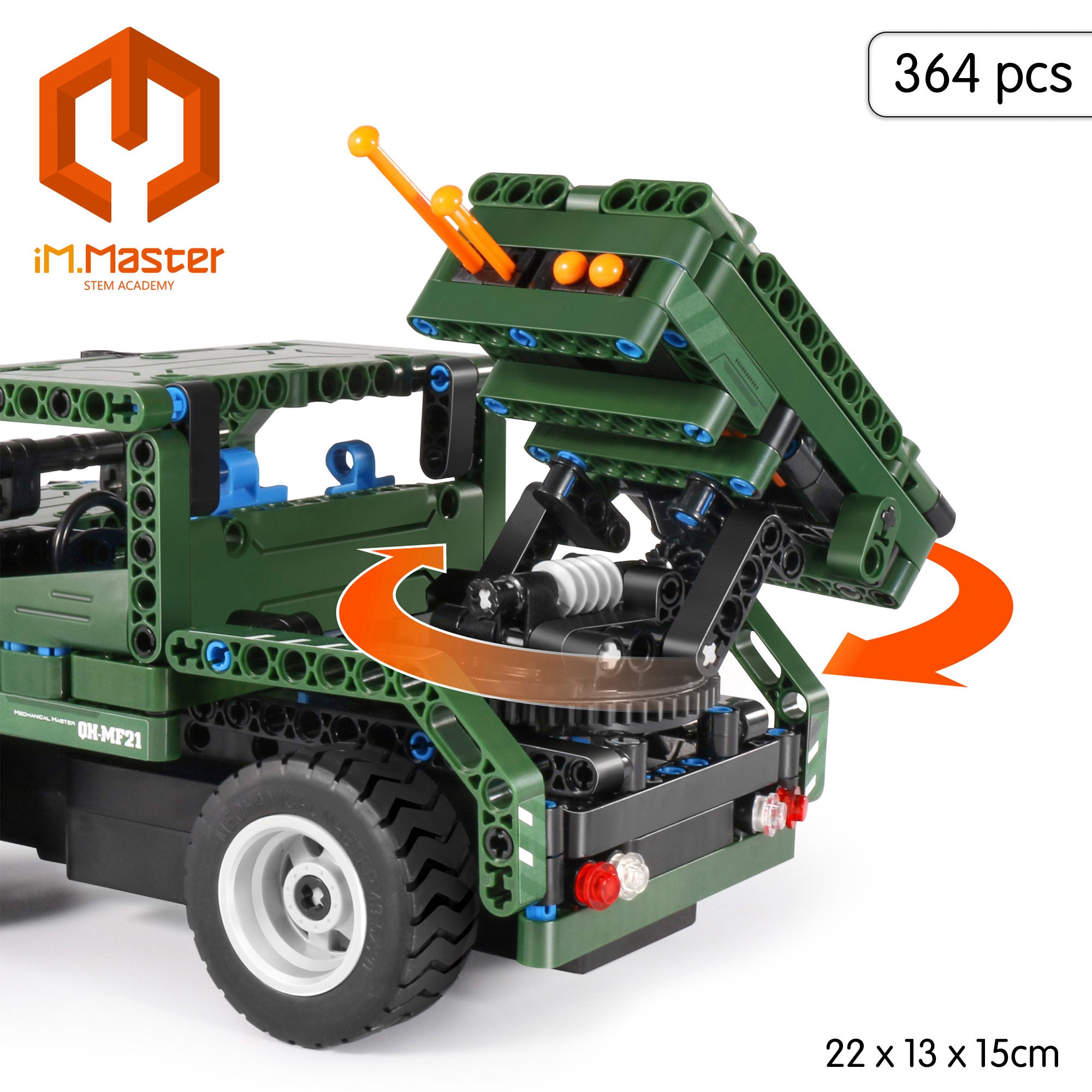 iM.Master Juego de construcción Coche teledirigido militar 2 en 1 - 364 pzas.