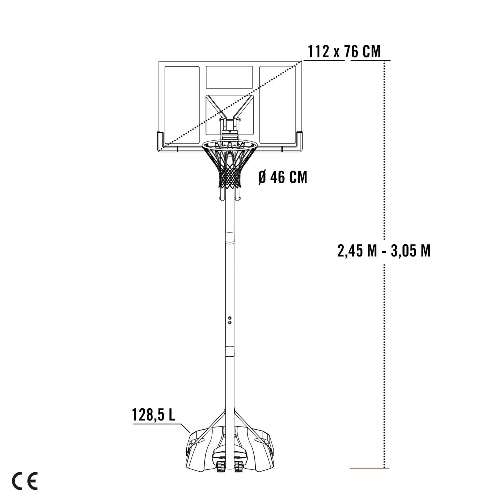 Canasta baloncesto ultrarresistente LIFETIME altura regulable 244/305 cm uv100